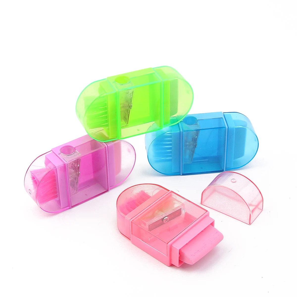 Wholesale Custom blocks buy standard stationery office school manual pencil cutter 3 in 1 Eraser With Pencil Sharpener