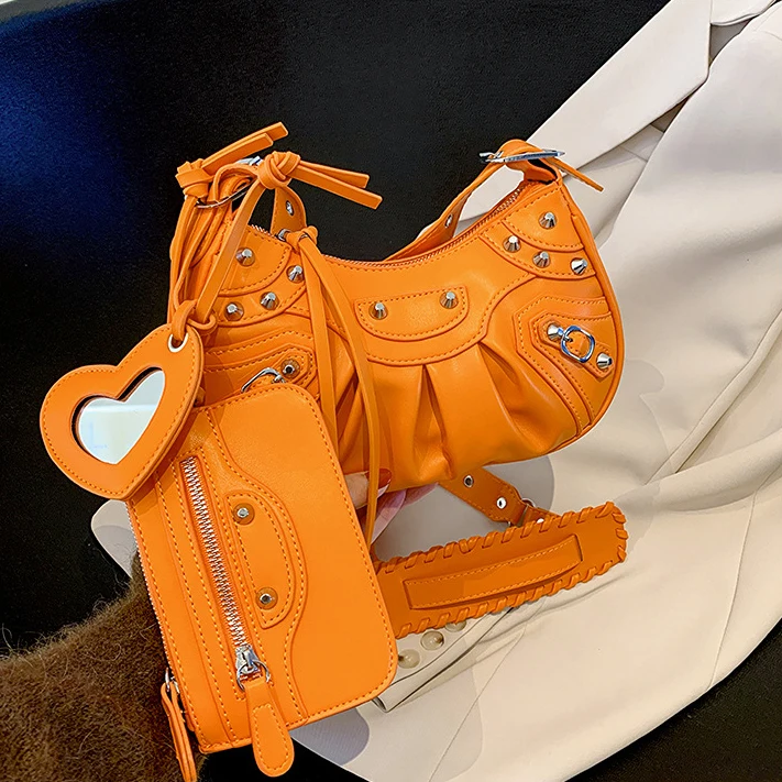 New 2023 Fashion Designer Handbags Women Purses and Handbags Set Motorcycle Bags Women Handbags Ladies Luxury Crossbody Purses