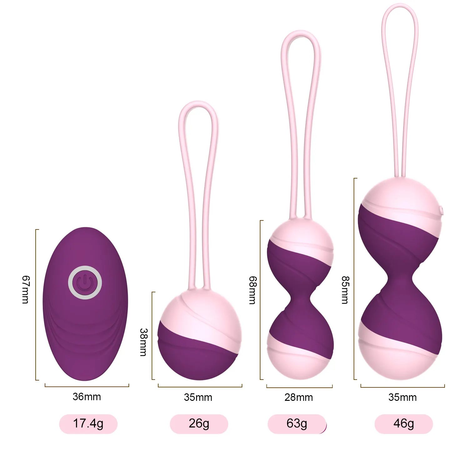 
Ben Wa Balls Kegel Balls Exercise Kit Premium 3 Balls 10 Modes for Beginners and Advanced Exercisers adult toys 
