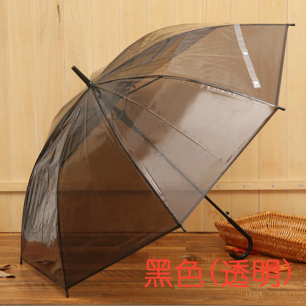 Custom color transparent auto open straight umbrella with logo prints