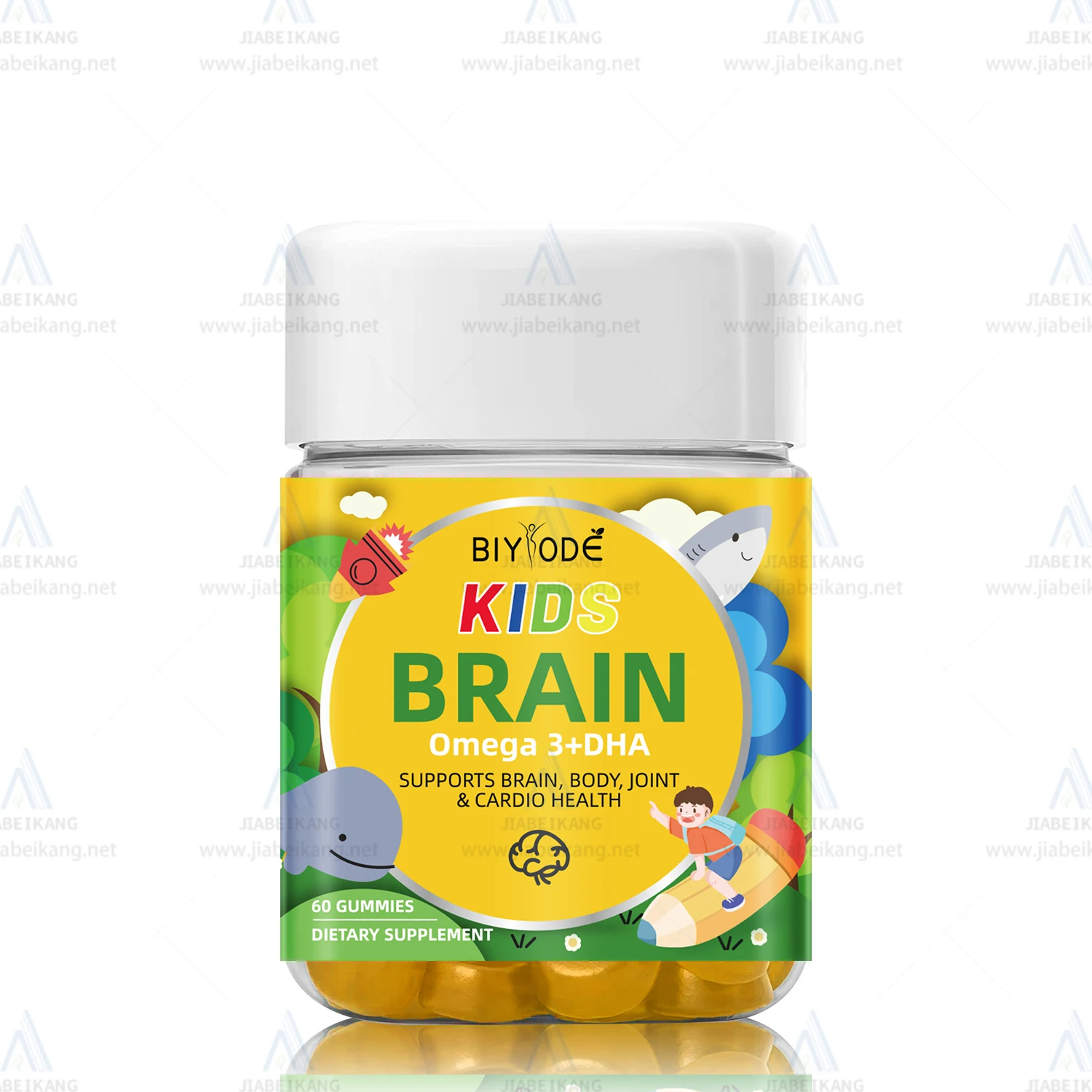 Biyode effective formula kids alpha brain health nootropics supplement omega 3 DHA for memory focus kid study gummies