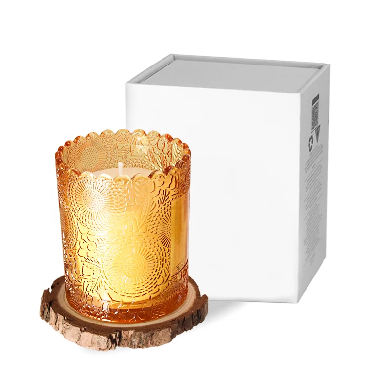 Candle Custom Label Scented Soy Glass Wax jars With lid Gift Candle birthday Warmer luxury wholesale Candles pillar set