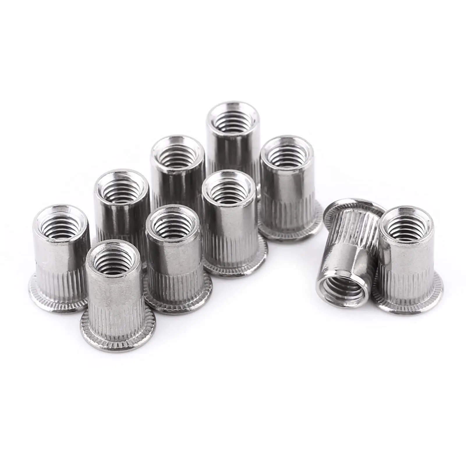Blind Rivet Nut, M3-M8 Flat Head Threaded Blind Rivet Nut Insert Nutsert Screw Stainless Steel(M8)