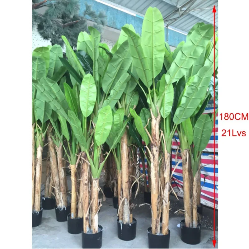cheap 180CM/6ft height indoor plastic artificial plants banana decorative tree bonsai, banana tree plant bonsai artificial