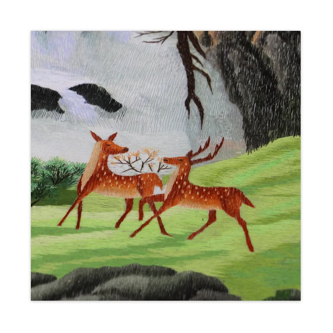 Shu Embroidery Aufgehende Sonne Pictures Hand embroidered with silk threads of eight filaments or less