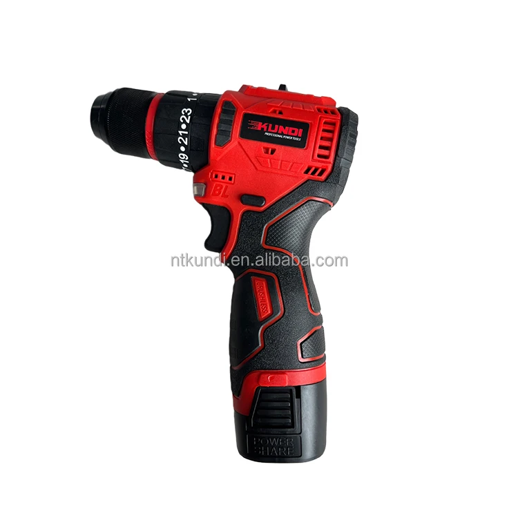 High Quality KUNDI Brand Power Tools Lithium Battery Brushless Cordless Impact Drill  18V