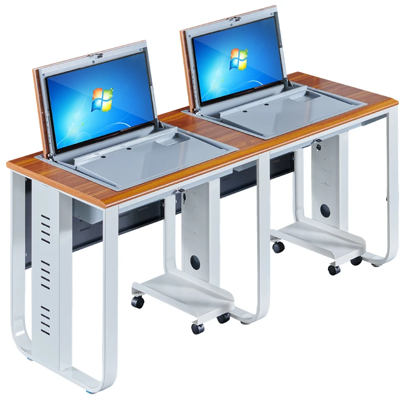 Professional Factory Smart Classroom Furniture Flip Top Computer School Flip Laboratory Console Workstation Desk