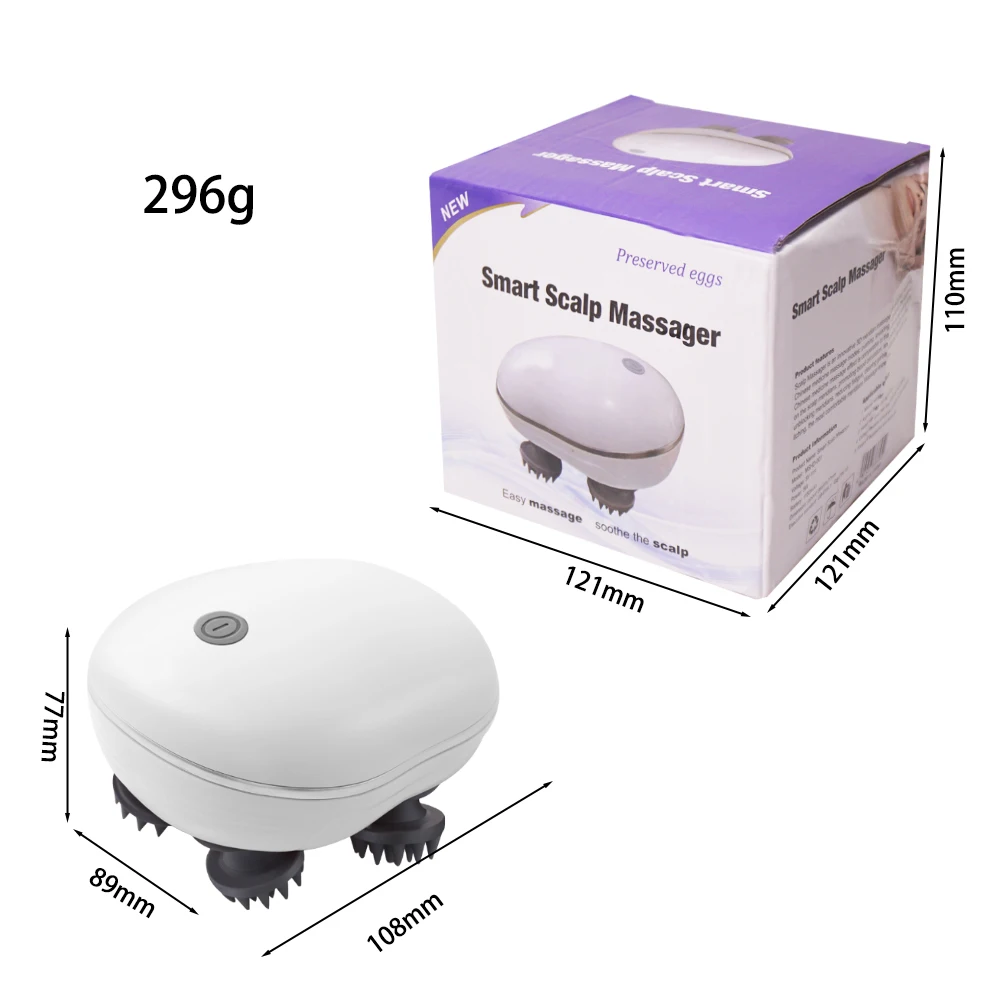 Smart Scalp Massager Portable Heated Head Massage Brush Electric Head Massager for Stress Relief