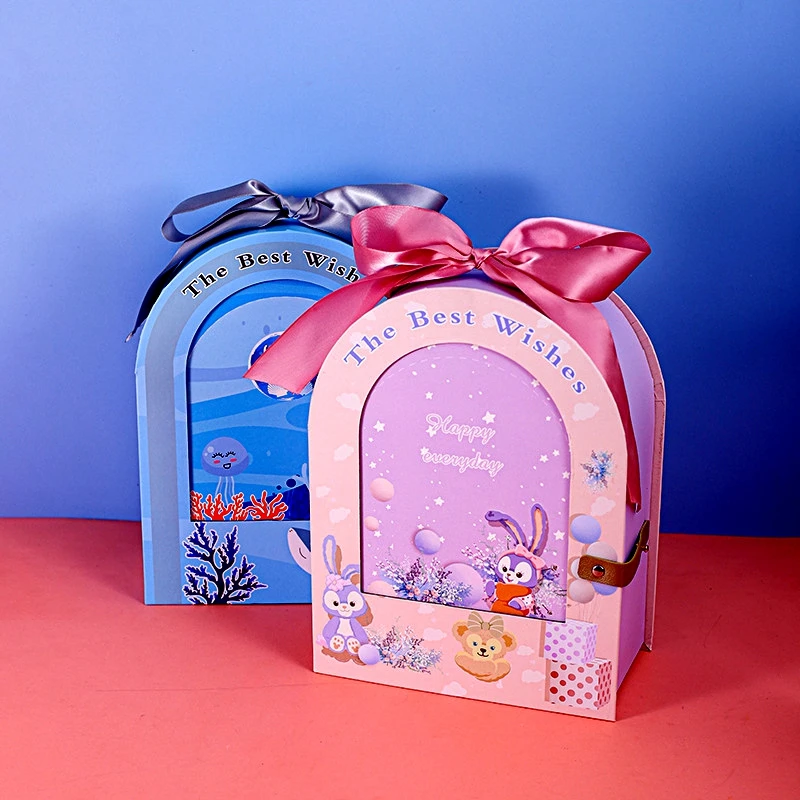 custom pattern and logo cartoon Dream House gift baby one month back gift box candy packing boxes