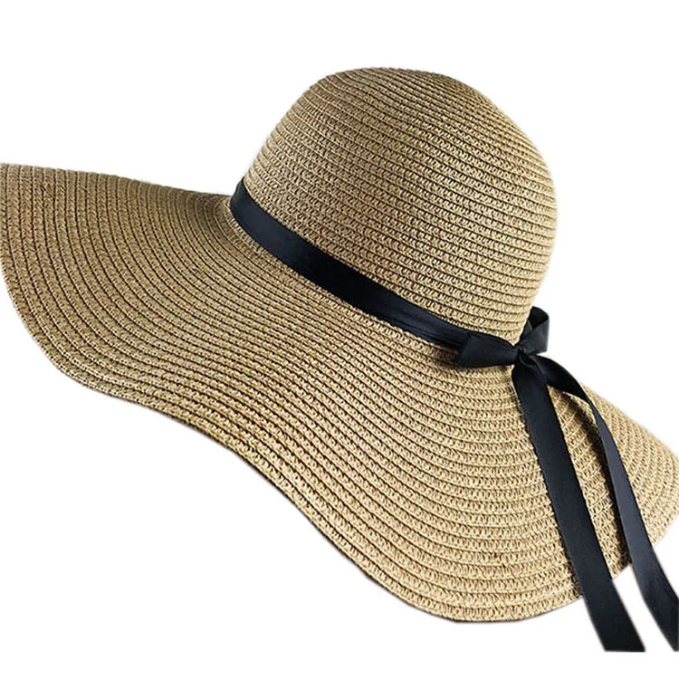 
Beach Sun Straw UV UPF50 Travel large Brim floppy Hat for women summer 