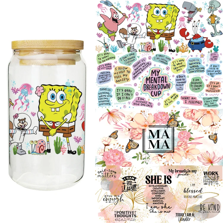 Пользовательские 16 унций трансферная печать UV DTF чашки