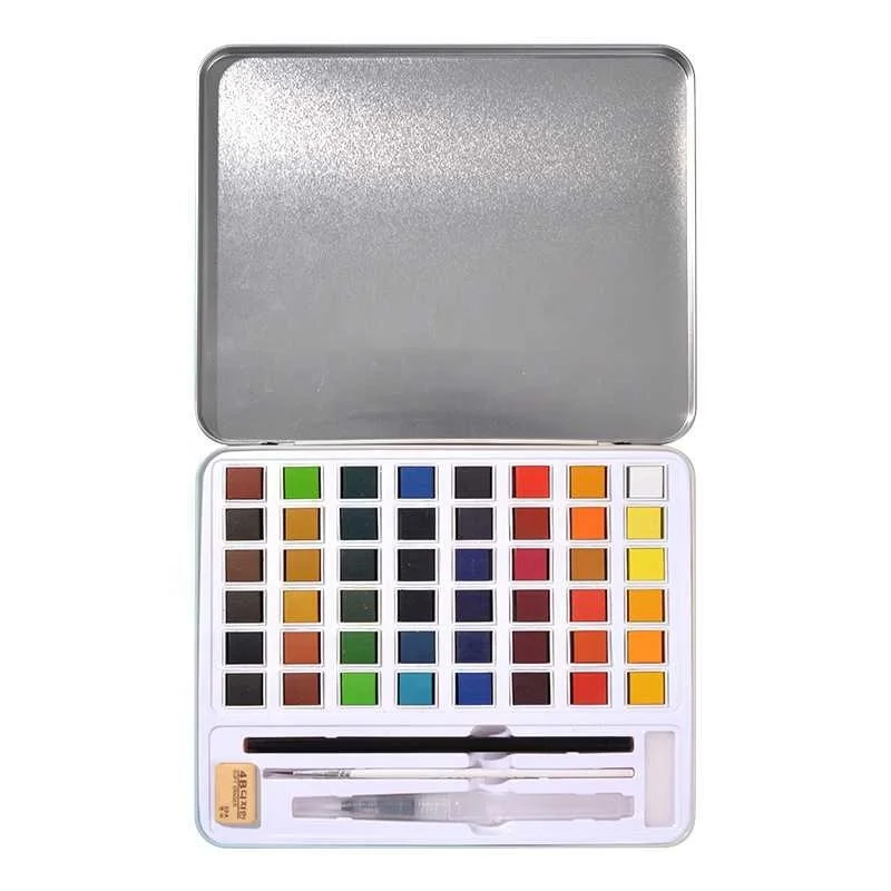 Manufacturer Non-Toxic 48 watercolor paint set portable travel professional watercolor paints