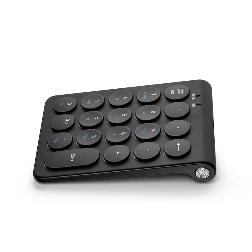 High Quality 19 Keys Mini Rechargeable BT Wireless Numeric Keypad Round Keycap Keyboard for Financial Accounting