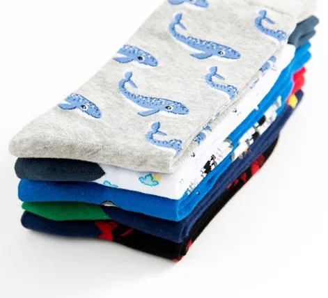 Wholesale Colorful Happy Shark Whale Lobster Baboons Socks Tube Custom Cotton Design Crew Unisex Socks