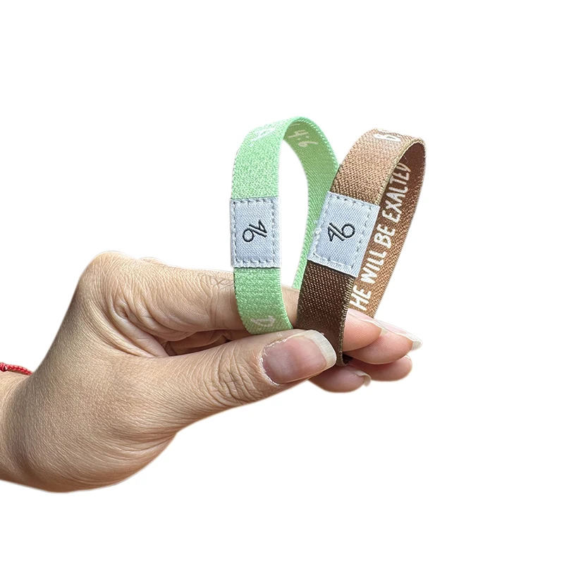 Manufacturer Promotional Popular Gifts Customized Polyester Fabric Thick Woven Numbering Label LOGO NFC tag Elastic Wristbands