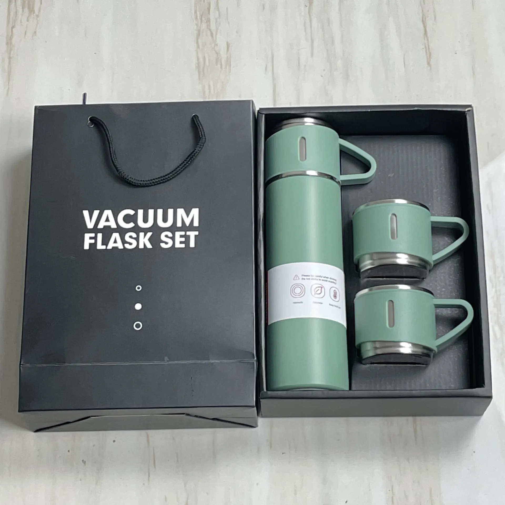 500ML Custom logo Thermos Mug set Vacuum Flask Double Wall Insulated Stainless Steel Water Bottle Coffee thermos with gift box