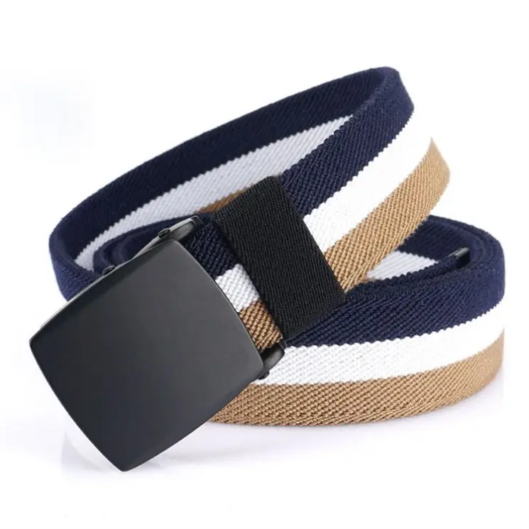 Adjustable Cotton elastic Belt Outdoor Belt Men Korean Woven Canvas Fabric Webbing Belt