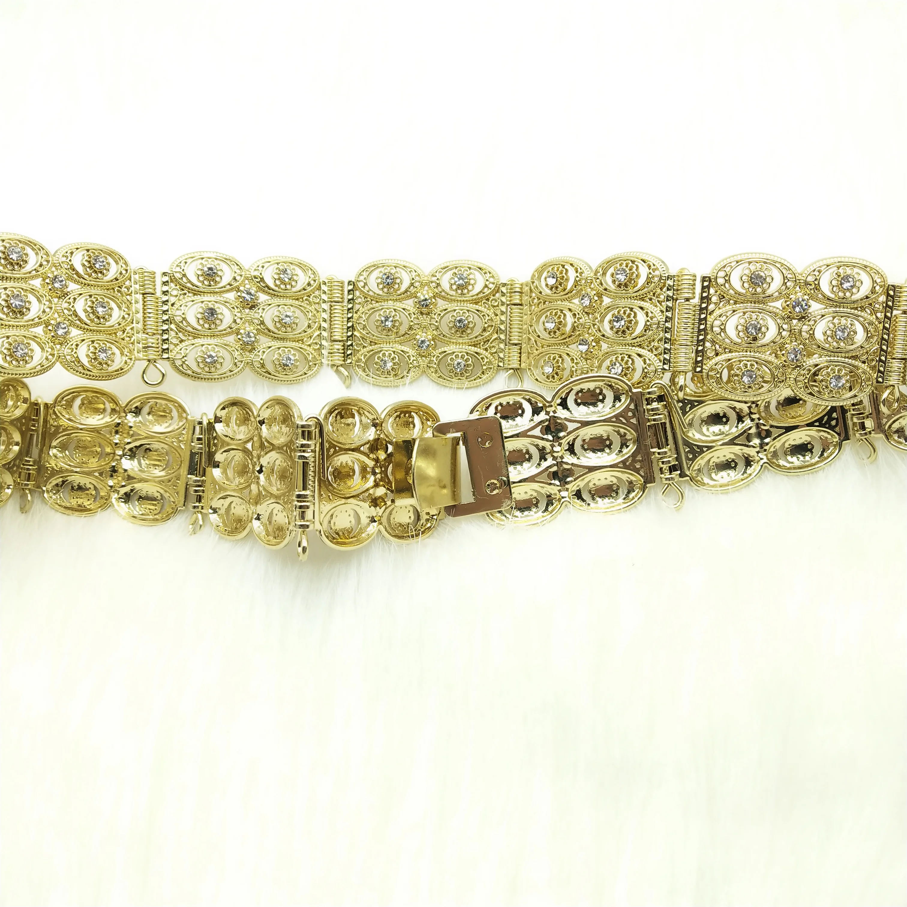 Belt Clip Diamond Inlaid Waist Chain Nightclub Performance Women Metal Belt Decoration Metal Silver Gold Steel Buckle Color