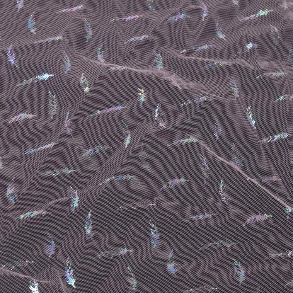 Bridal Illusion Rainbow Colored Shiny Sequin with Stars Wedding Dress Lace Tulle Fabric 100% Polyester Plain Tulle Mesh Knitted