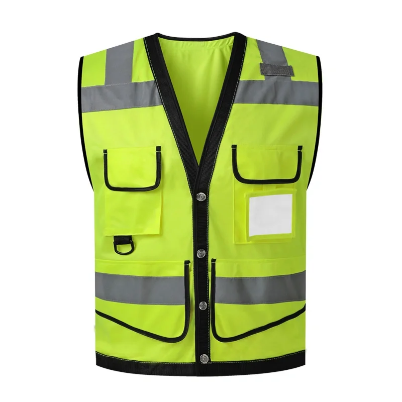 Zipper Safety Vest Outdoor Construction Worker Safety Reflective Vest