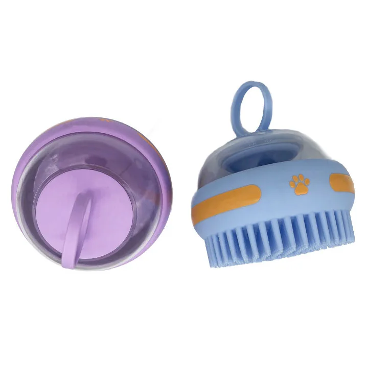 Soothing Massage New Grooming Pet Shampoo Brush Dog Grooming Brush Comb with Soap and Shampoo Dispenser
