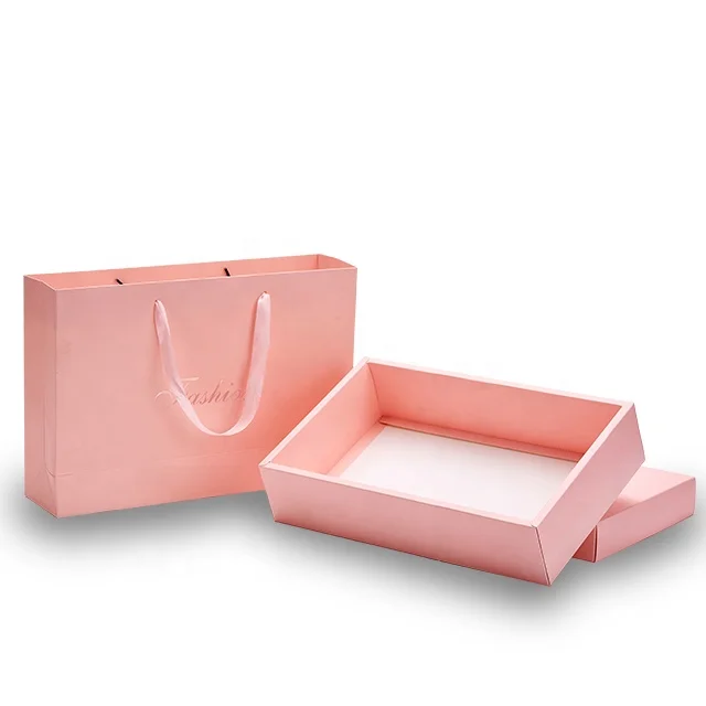 Custom silver foiling cosmetic paper bag box with handle