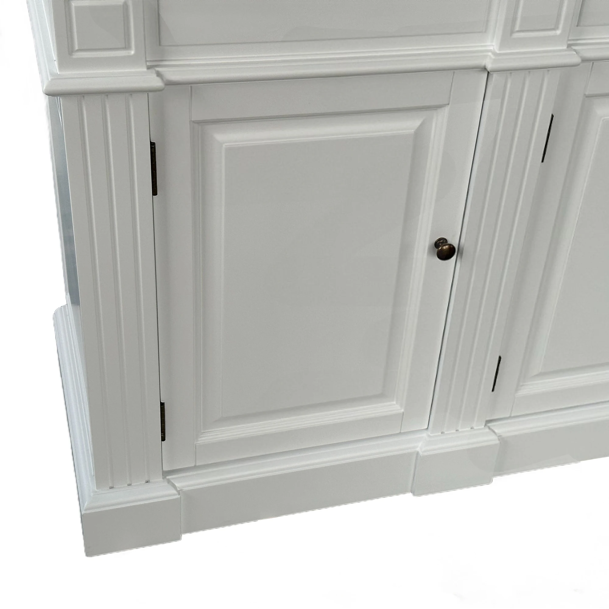 Dundee Hamptons Entertainment Full Wall Small Bookshelf White Bookcase Book Shelf Wooden P1803-270