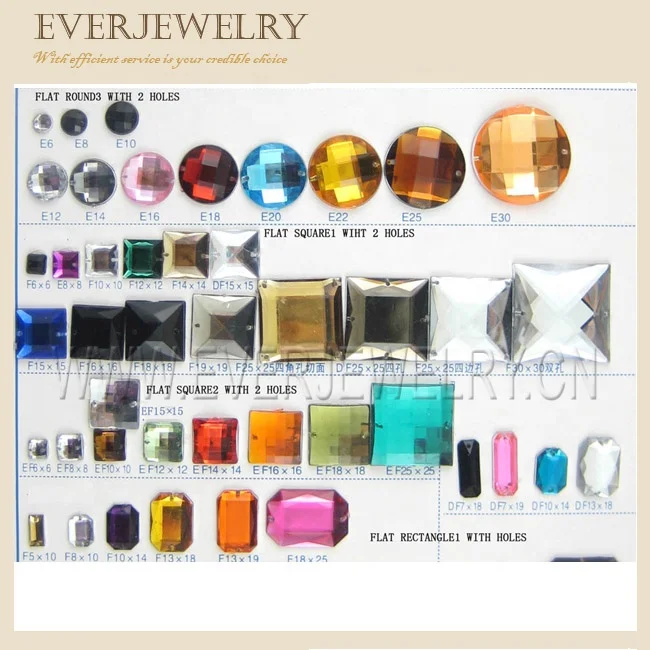 Wholesale Gemstone Loose Rhinestones Cheap Flat back Sew On Crystal Stone Acrylic Gems Accessories