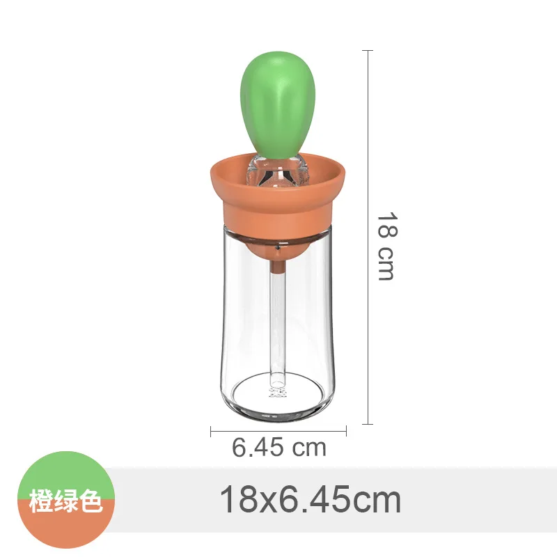 2024 New 2 in 1 Measuring Brush Oil Bottle Glass Olive Oil Bottle With Silicone Brush Tool Set for Kitchen BBQ Tools