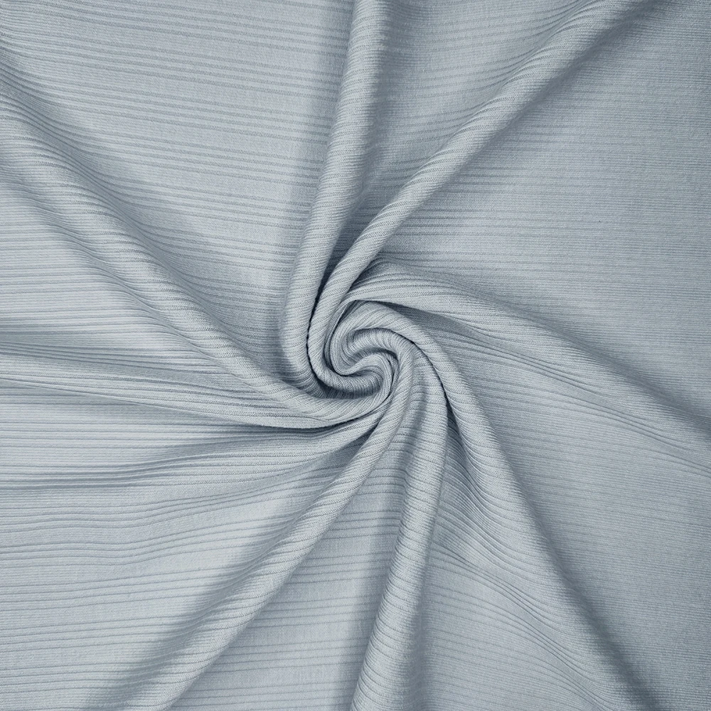 Custom 64% Polyester 28% Cotton 7% Spandex Soft Elastic Solid Dyed Knitted Stretch Rib Fabric For Cloth