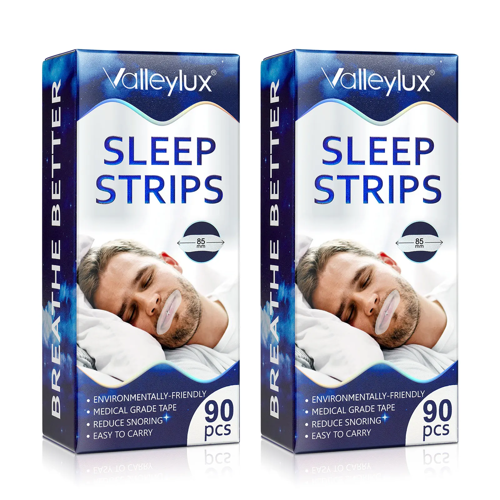 ValleyLux  Medical Material 90 Pcs Sleep Strips Mouth Tape Improves Sleep Relieves Snoring