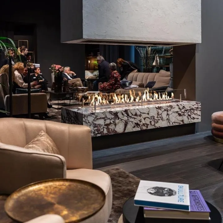 2400mm Bioethanol Indoor Burning Ethanol Fireplace Intelligent With WiFi App Control For Apartment Fireplace