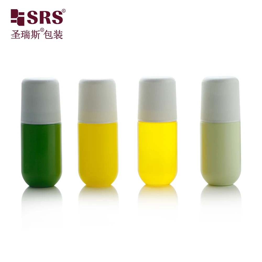 RPPA-50ml Wholesale Eco-friendly White PP PCR Plastic Bottle with Screw Cap with Hollow Plastic Ball With Silkscreen for Gel