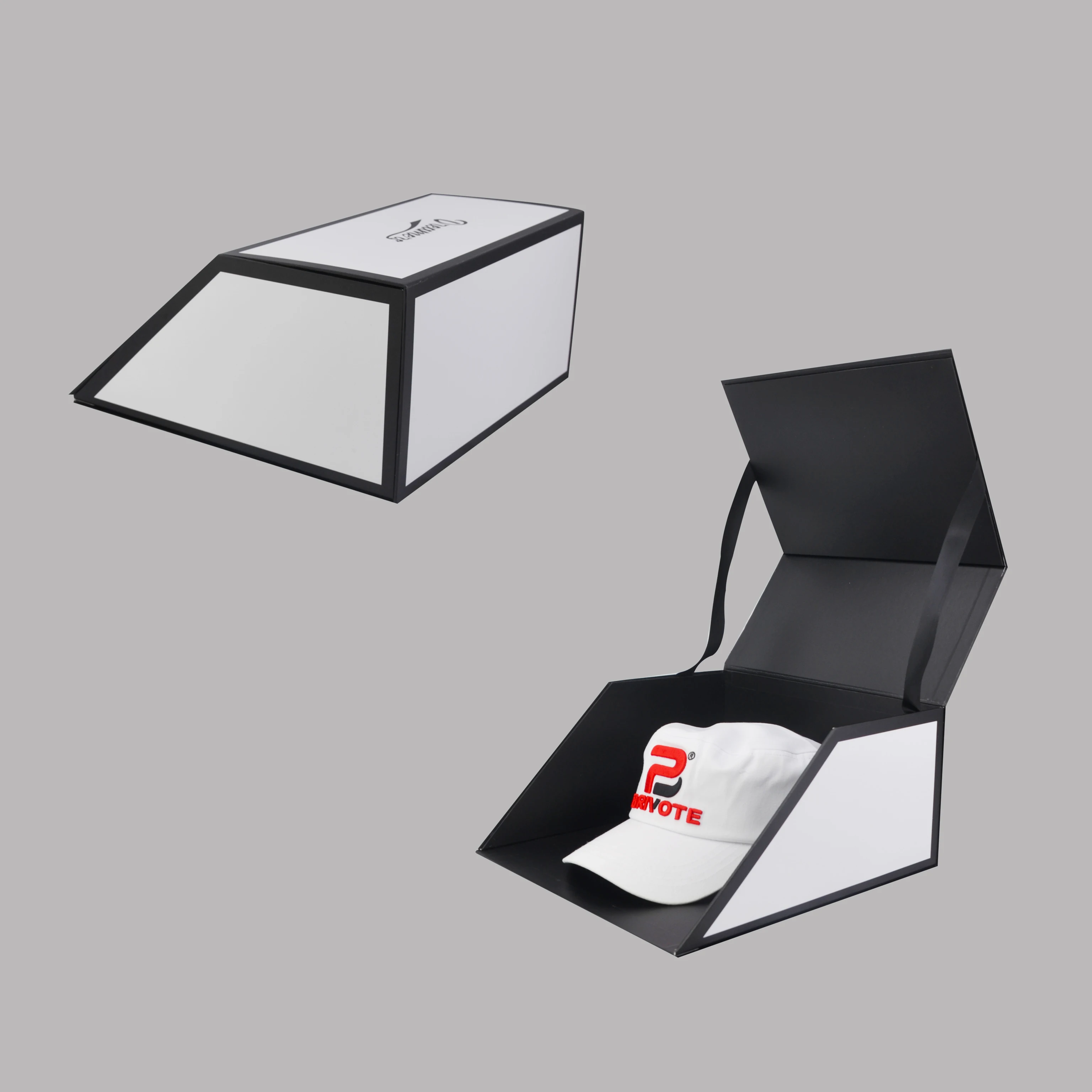 2022 baiwo роскошная черная трапециевидная квадратная жесткая Магнитная картонная Магнитная Кепка бейсбольная кепка упаковка