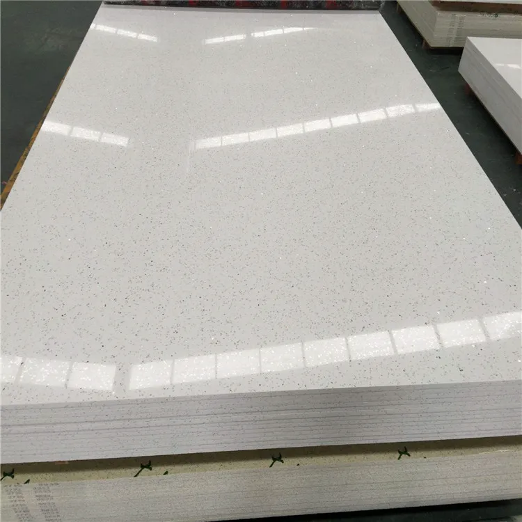 2020 Hot Selling Sparking White Quartz Artificial Stone Slabs Countertops Tiles