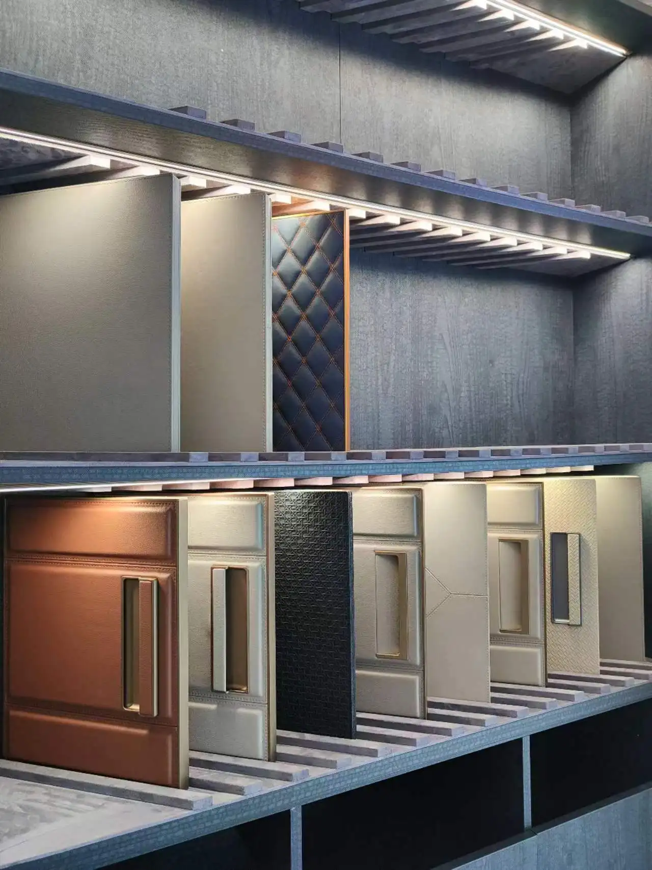 High Quality Bedroom Furniture Leather Oriented Strand Board Wardrobe Door