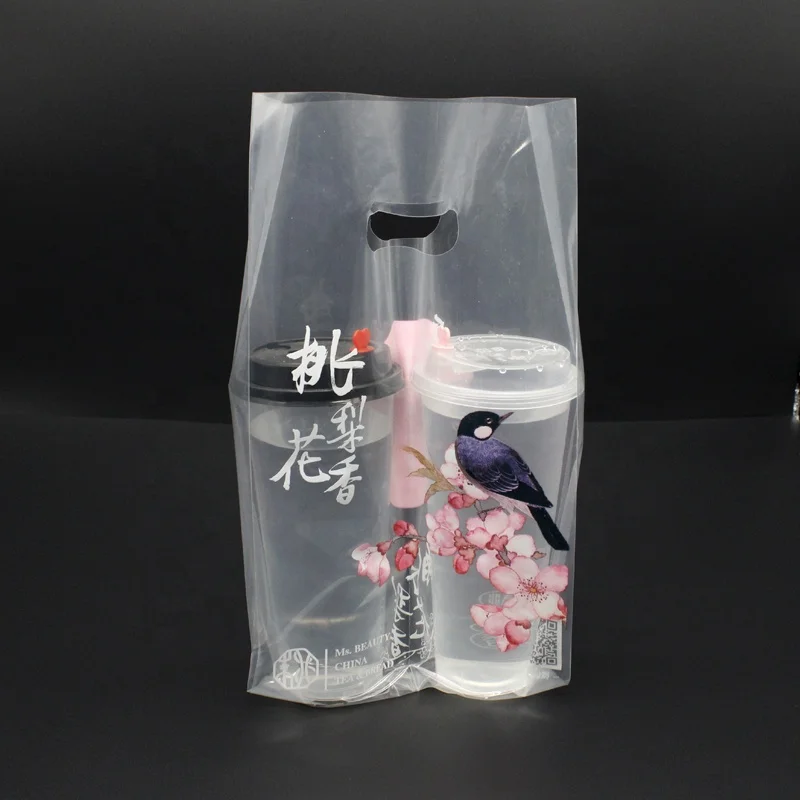 Индивидуальные 1/2/4 Пузырьковые чайные пластиковые пакеты с ручкой, пузырьковая чайная кофейная чашка, пластиковый пакет с рисунком и логотипами, пластиковый пакет