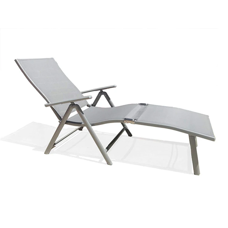 Aluminum Beach Yard Pool Folding Reclining Adjustable Chaise Lounge Chair