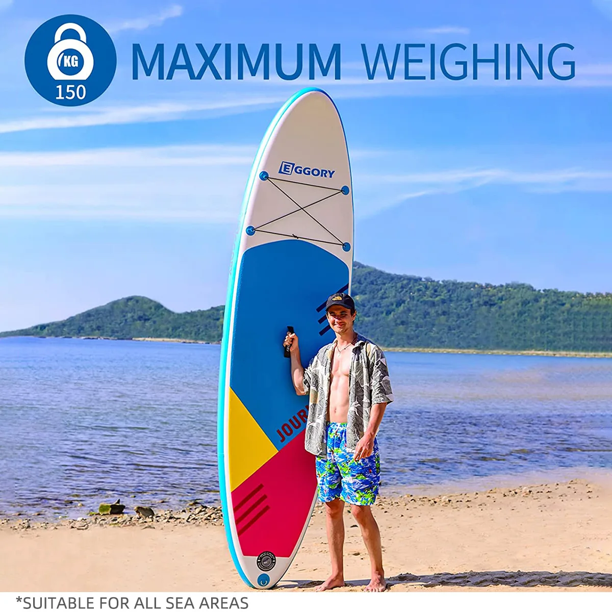 Надувная доска sup paddle для рыбалки йоги
