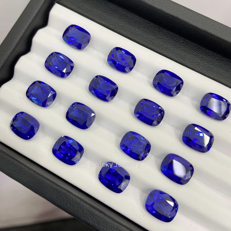 Factory Direct Price Lab Created Sapphire Elongated Cushion Shape Loose Gemstone  Lab Grown Sapphire Per Carat For Fine Jewelry