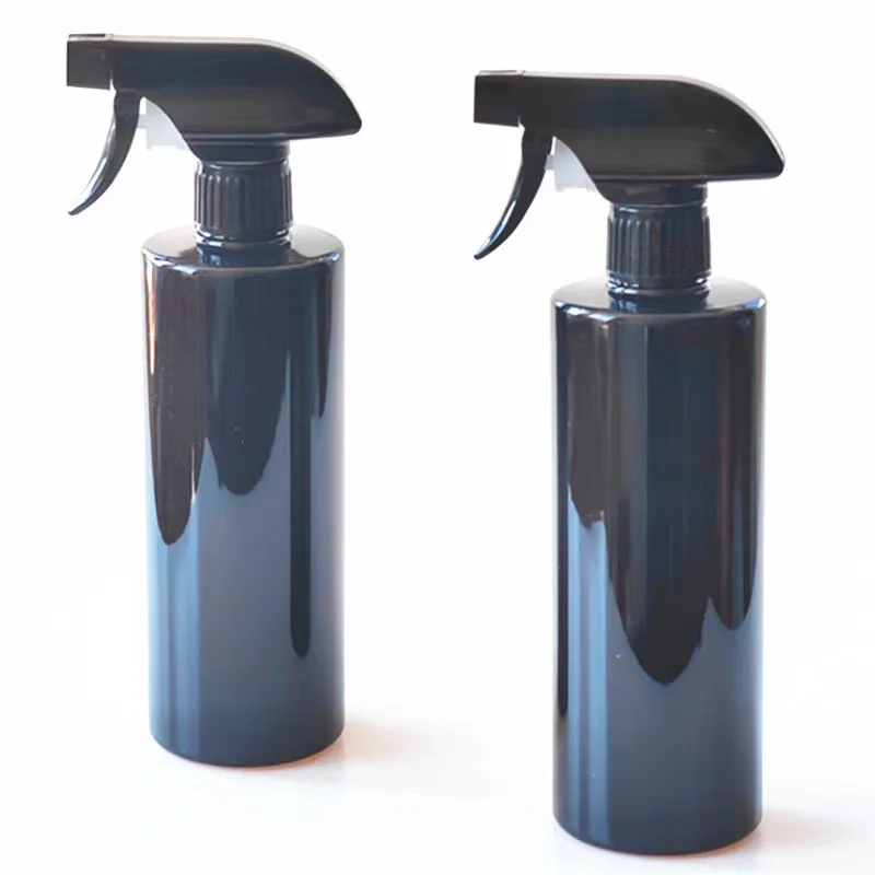 Wholesale 500ml 17 oz PET Black Spray reusable car cleaning spray trigger plastic bottle