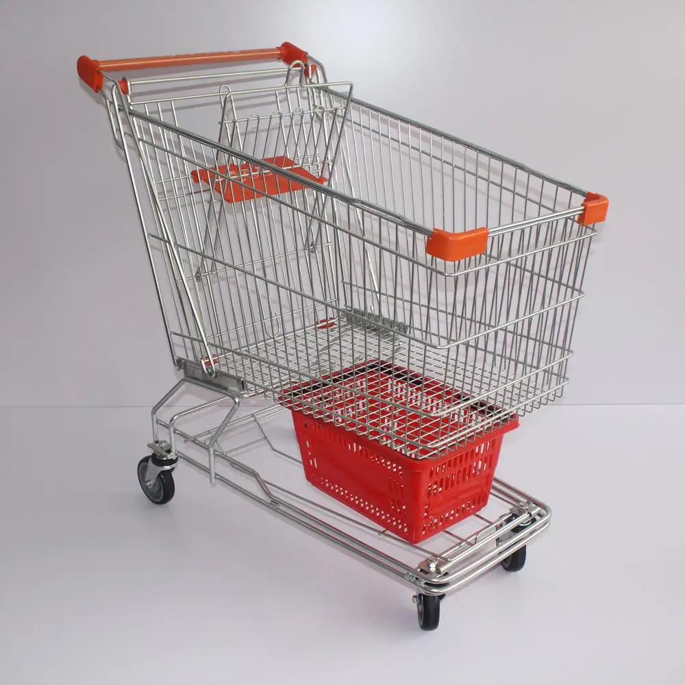 Hot Sell Shopping Carts on Wheels for Retail Stores Metal Shopping Cart Trolley