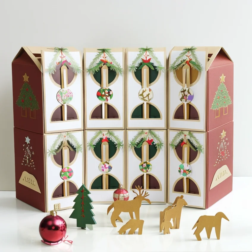 Wholesale Empty Gift Box Packaging Cosmetic Makeup Products Christmas Custom Advent Calendar