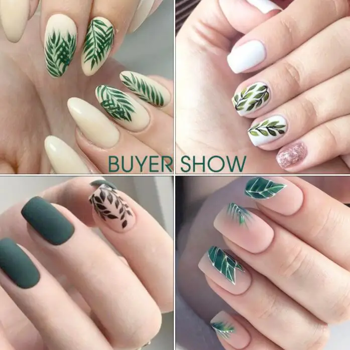 3D Nail Art Sticker Decals Leaves Water Transfer Decal Sliders Tips Wrap Salon Manicure Decoration