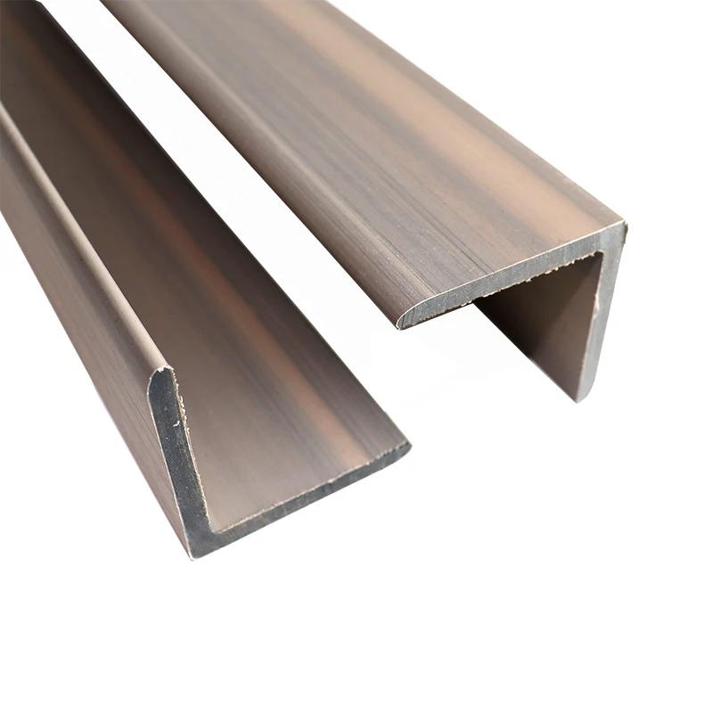 Modern design co-extrusion wood plastic composite L shape edge cover decking flooring wall panelling 90 degree WPC corner cover