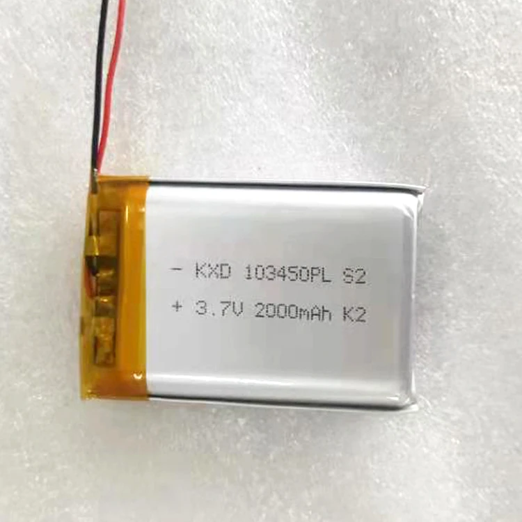 3.7v 2000mAh lithium ion prismatic rechargeable battery 103450