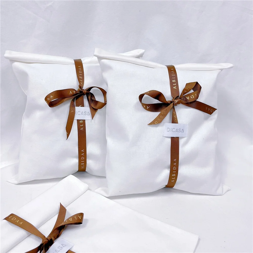 Hot Sale Large Organic Cotton Muslin Envelope Bag Pouch For Handbag Custom Logo Printed Cotton Envelope Dust Gift Bag