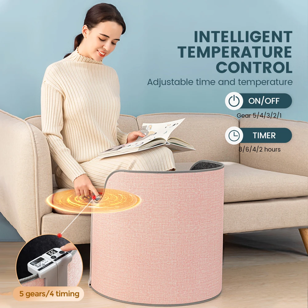 ElectricEDON New Foot Warmer Adjustable Thermostat Folding Flat Space Heater Office Under Desk Feet Warmer Silence Operation