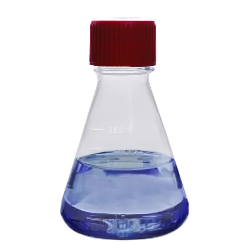 Коническая колба erlenmeyer из лаборатории HDPE 500 мл Эрленмейера с опрометкой для культивирования клеток со