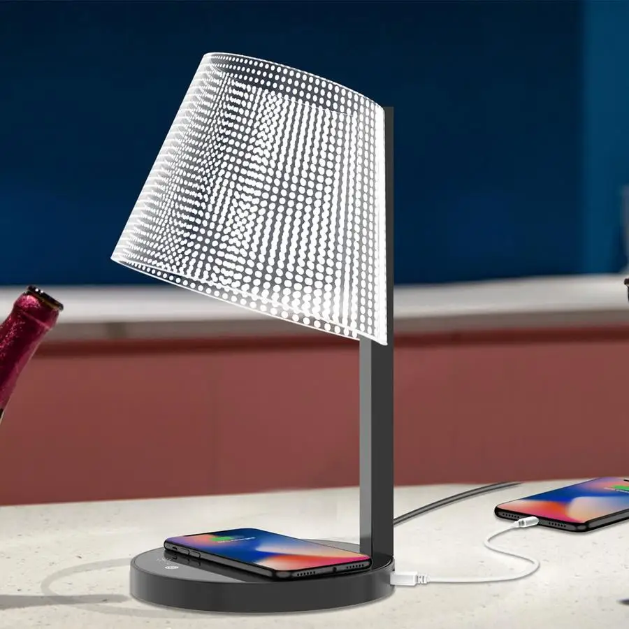 Волшебный датчик rgb зарядка Регулируемая человеческая интеллектуальная светодиодная лампа настольная с беспроводным зарядным